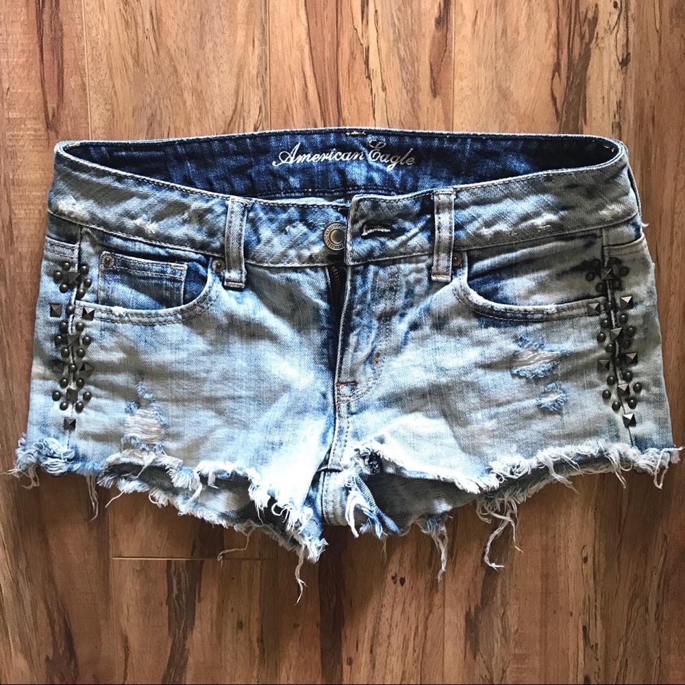 AE Denim Ripped Shorts